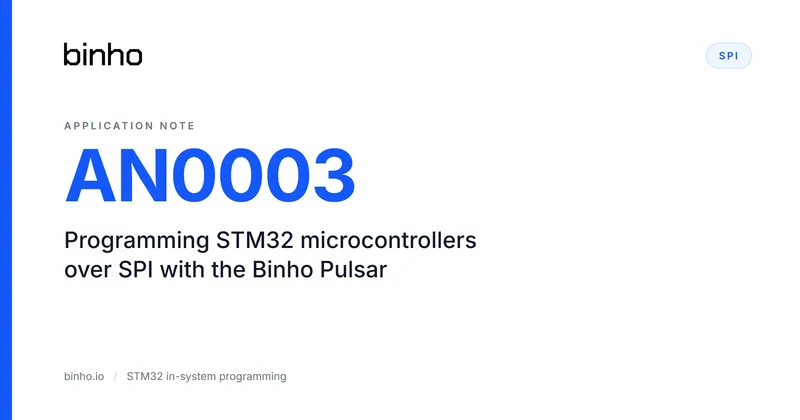 Programming STM32 firmware over SPI using Binho Pulsar